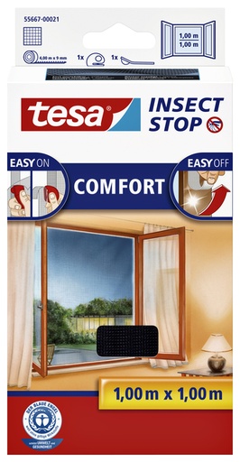 [890770] Moustiquaire tesa® Insect Stop COMFORT fenêtre 1x1m anthracite