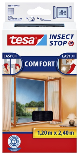 [890776] Insectenhor tesa® Insect Stop COMFORT buitendraaiende ramen 1,2x2,4m zwart