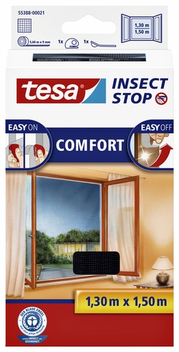 [890778] Moustiquaire  tesa® Insect Stop COMFORT fenêtre 1,3x1,5m anthracite