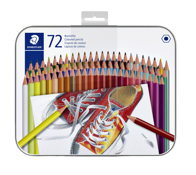 Crayon de couleur Staedtler hexagonal assorti boîte 72 pièces