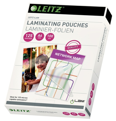 [535544] Lamineerhoes Leitz ILAM A6 2x125micron EVA 100 stuks