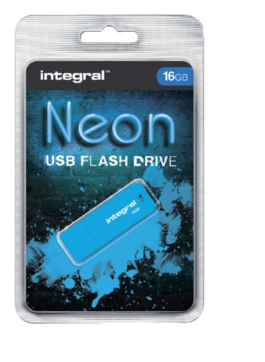 [434854] Clé USB 2.0 Integral 16Go néon bleu