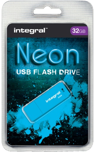 [434923] Clé USB 2.0 Integral 32Go néon bleu