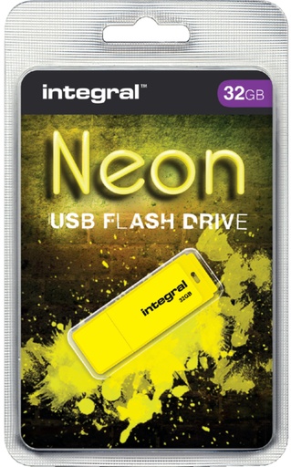 [434926] Clé USB 2.0 Integral 32Go néon jaune