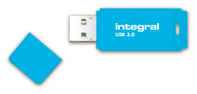 Clé USB 3.0 Integral 64Go néon bleu