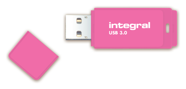 Clé USB 3.0 Integral 64Go néon rose