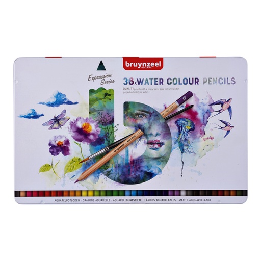 [640084] Crayon aquarelle Bruynzeel Expression set 36 pièces assorti