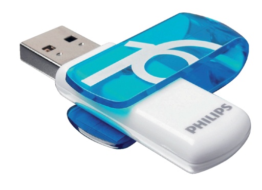 [434941] Clé USB 2.0 Philips Vivid Edition Ocean Blue 16Go