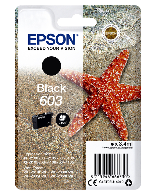 Cartouche d''encre Epson 603 T03U1 noir
