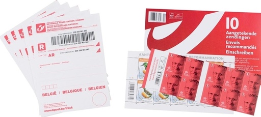 [890709] Timbre poste Begique Recemmandé set 10 pièces