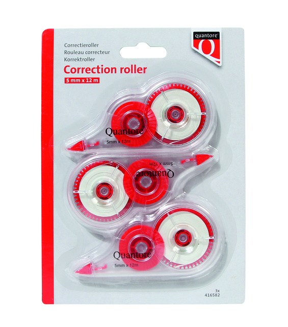 Roller correcteur Quantore 4,2mm blister 3 pièces