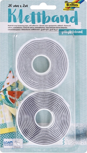 [580049] Klittenband Folia 20mmx2m wit 2 rollen