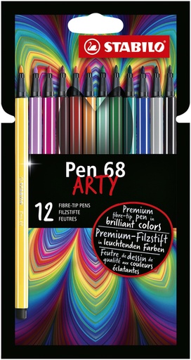 [633290] Viltstift STABILO Pen 68/12 Arty medium assorti etui à 12 stuks