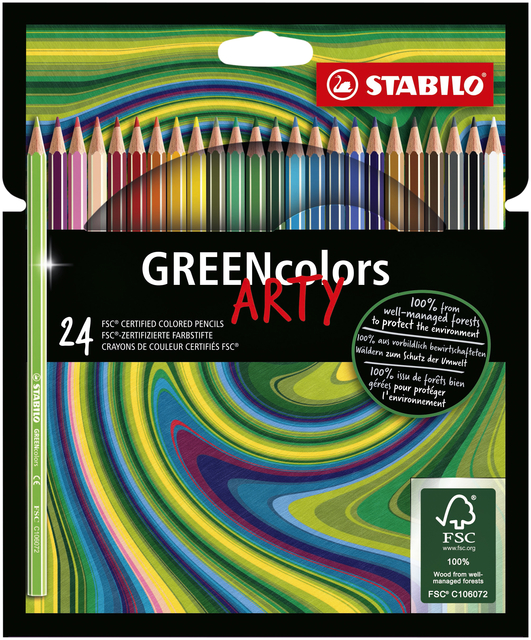 Crayon de couleur STABILO Greencolors 6019/24-1-20 étui 24 couleurs