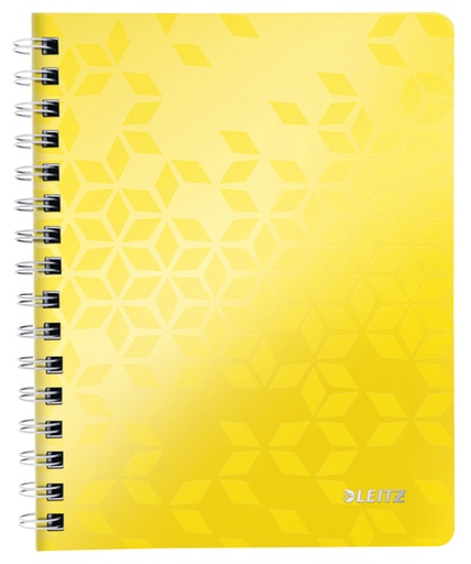 [011662] Cahier de notes Leitz WOW A5 ligné spirale PP jaune