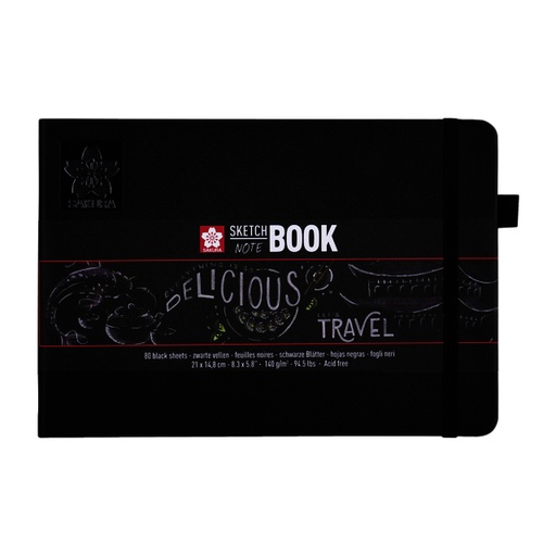 [1385326] Carnet de croquis-notes Sakura A5 140g 80 feuilles noir