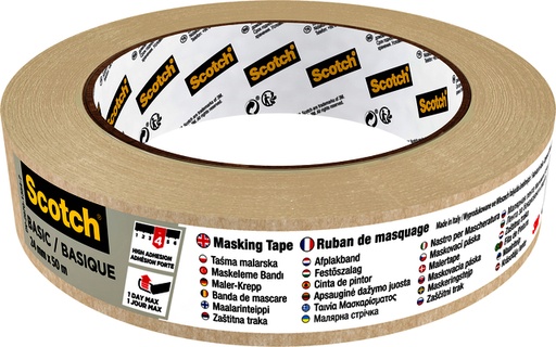 [1386804] Afplaktape Scotch Basic 24mmx50m beige