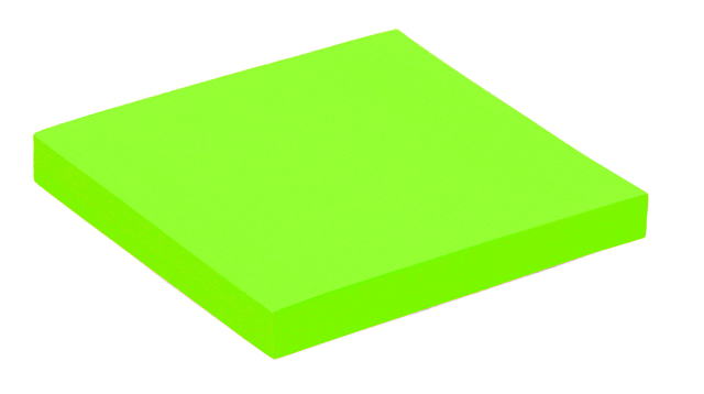 Bloc mémos Quantore 76x76mm néon vert