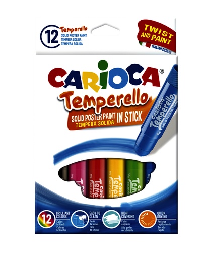 [1386811] Gouache Carioca Temperello set 12 pièces assorti