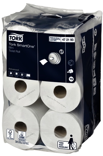 [1386627] Papier toilette TorkSmartOne Mini T9 472193 Advanced 2 ép 620 feuilles blanc