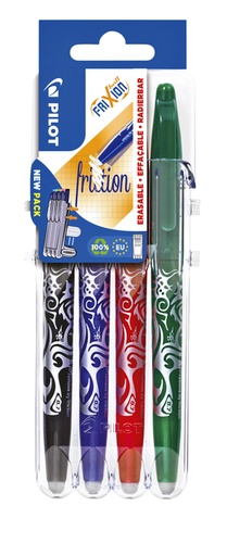 [1000146] Rollerpen PILOT friXion medium basis assorti Set2Go à 4 stuks