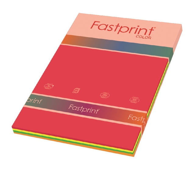 Papier copieur Fastprint A4 80g néon assorti 100 feuilles