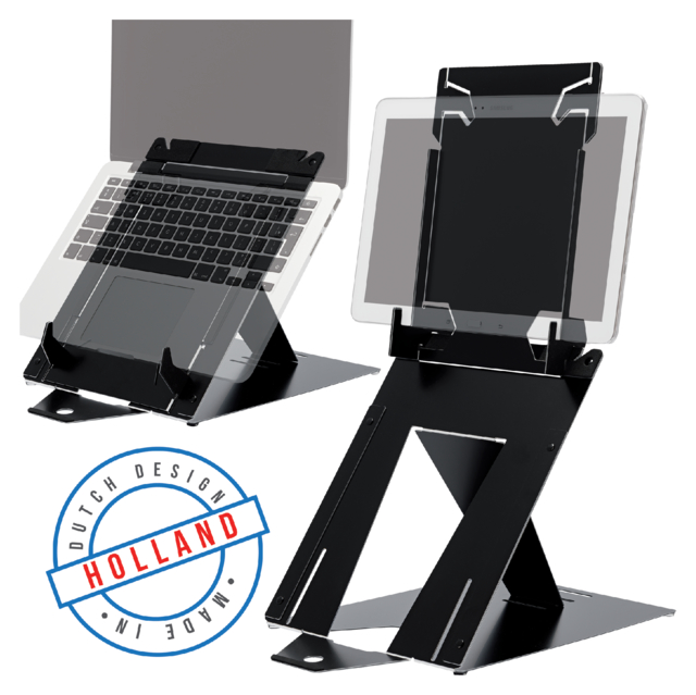 Ergonomische laptopstandaard R-Go Tools Riser Duo zwart