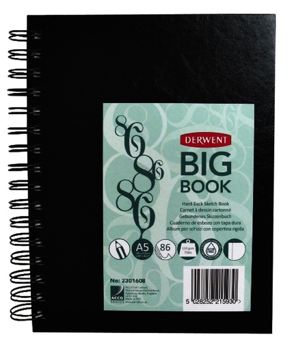 [1387078] Bloc croquis Derwent Big Book A5 couverture rigide