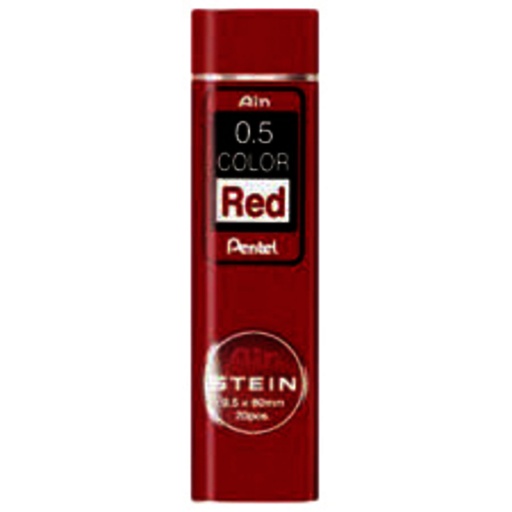 [1386353] Potloodstift Pentel Ain Stein HB 0.5mm rood koker à 20 stuks