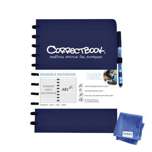 [1000210] Notitieboek Correctbook A4 lijn 40blz midnight blue