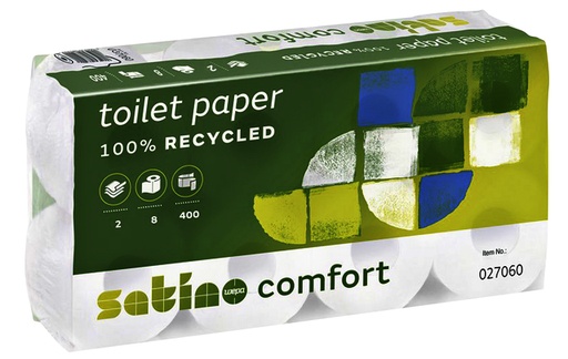 [1386044] Papier toilette Satino Comfort MT1 027060 2 ép 400 feuilles blanc