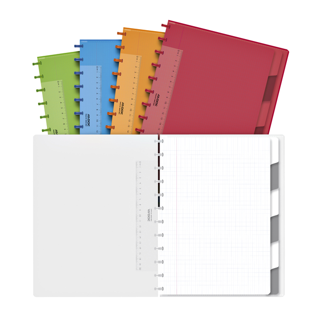 Cahier ADOC A4 carreau 4x8mm 144 pages 90g 6 intercalaires assorti