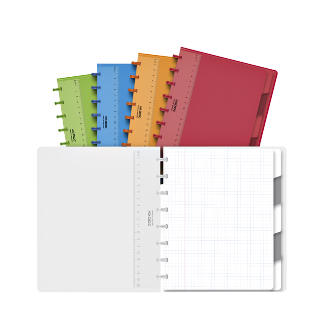 Cahier ADOC A5 carreau 5x5mm 144 pages 90g 5 intercalaires assorti