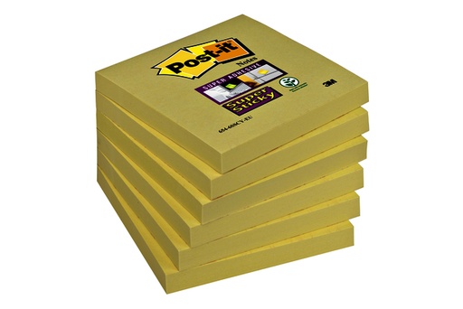 [1388450] Bloc-mémos Post-it 654 Super Sticky 76x76mm jaune