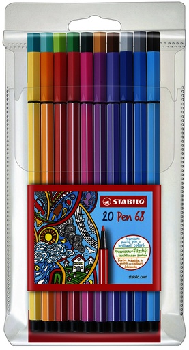 [1388397] Viltstift STABILO Pen 68/20 medium assorti etui à 20 stuks