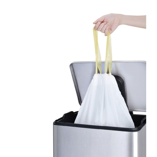 Sac poubelle EKO avec lien coulissant 18-28 litres type F1 blanc