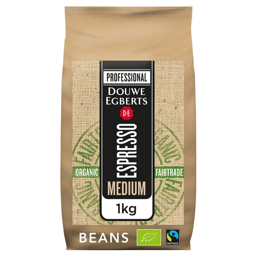 [1389273] Café en grains Douwe Egberts espresso Medium Roast Organic & Fairtrade 1000g