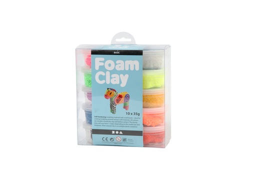 [1391614] Klei Foam Clay basic 10 x 35gr 10 kleuren