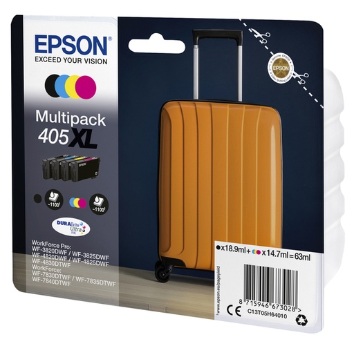 [1391717] Cartouche d'encre Epson 405XL T05H64 noir + 3 couleurs