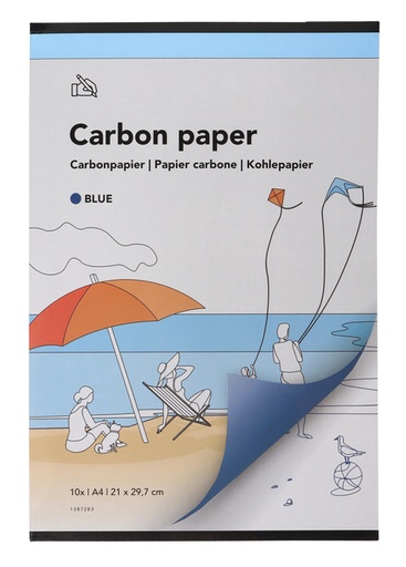 [1387283] Papier carbone Qbasic A4 21x29,7cm 10 feuilles bleu