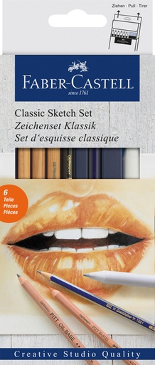 [1396582] Crayons graphite Faber Castell Goldfaber Classic étui 6 pièces