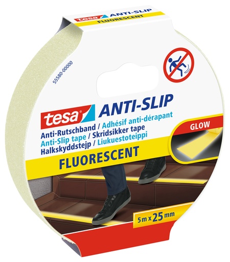 [1396995] Ruban antidérapant tesa® 5mx25mm fluorescent