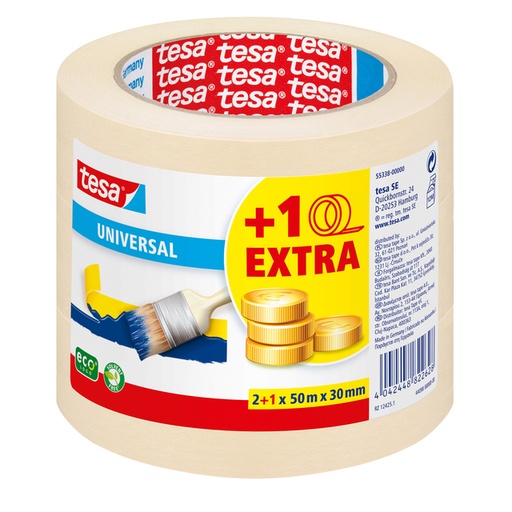 [1396954] Afplaktape tesa®  Economy 50mx30mm geel 2+1