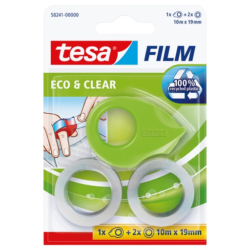 [1396966] Plakbandhouder tesafilm® ecoLogo® mini incl, plakband eco + clear 10mx19mm lichtgroen