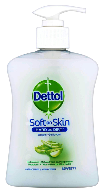 Savon gel mains Dettol Hydrating Aloe Vera antibactérien 250ml avec pompe