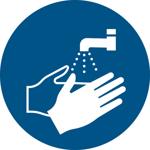 [1398505] Pictogramme Djois Lavage mains obligatoire ø200mm bleu