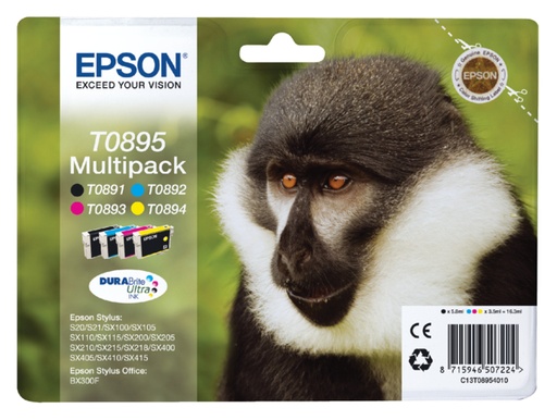 [411093] Inktcartridge Epson T0895 zwart + 3 kleuren