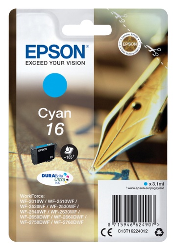 [402501] Cartouche d’encre Epson 16 T1622 bleu