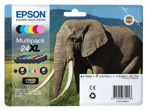 [401572] Inktcartridge Epson 24XL T2438  zwart + 5 kleuren