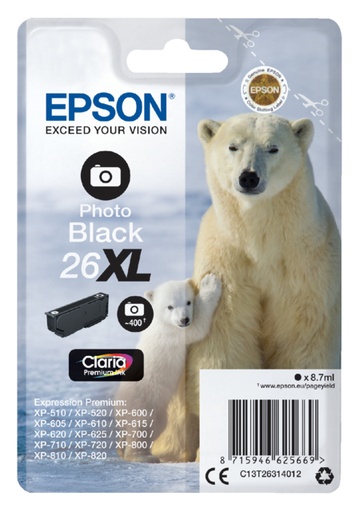 [402526] Inktcartridge Epson 26XL T2631 foto zwart